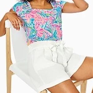 Lilly Pulitzer White Linen Kaylene Shorts